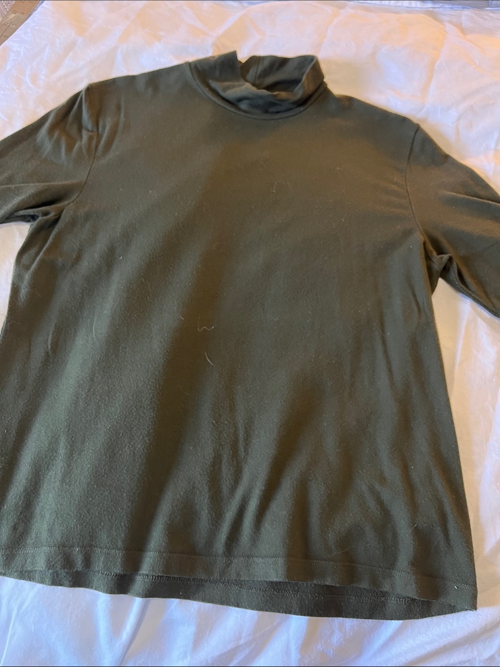 Lauren Ralph Lauren Olive Green Short Sleeve Mock Neck Tee